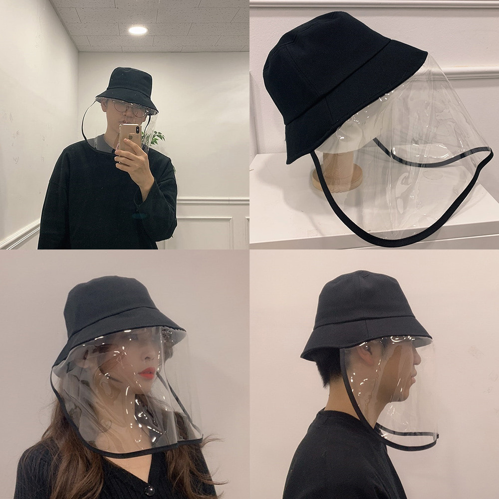 무배특가 국산 코로나 방역모자 코튼 벙거지 투명 모자